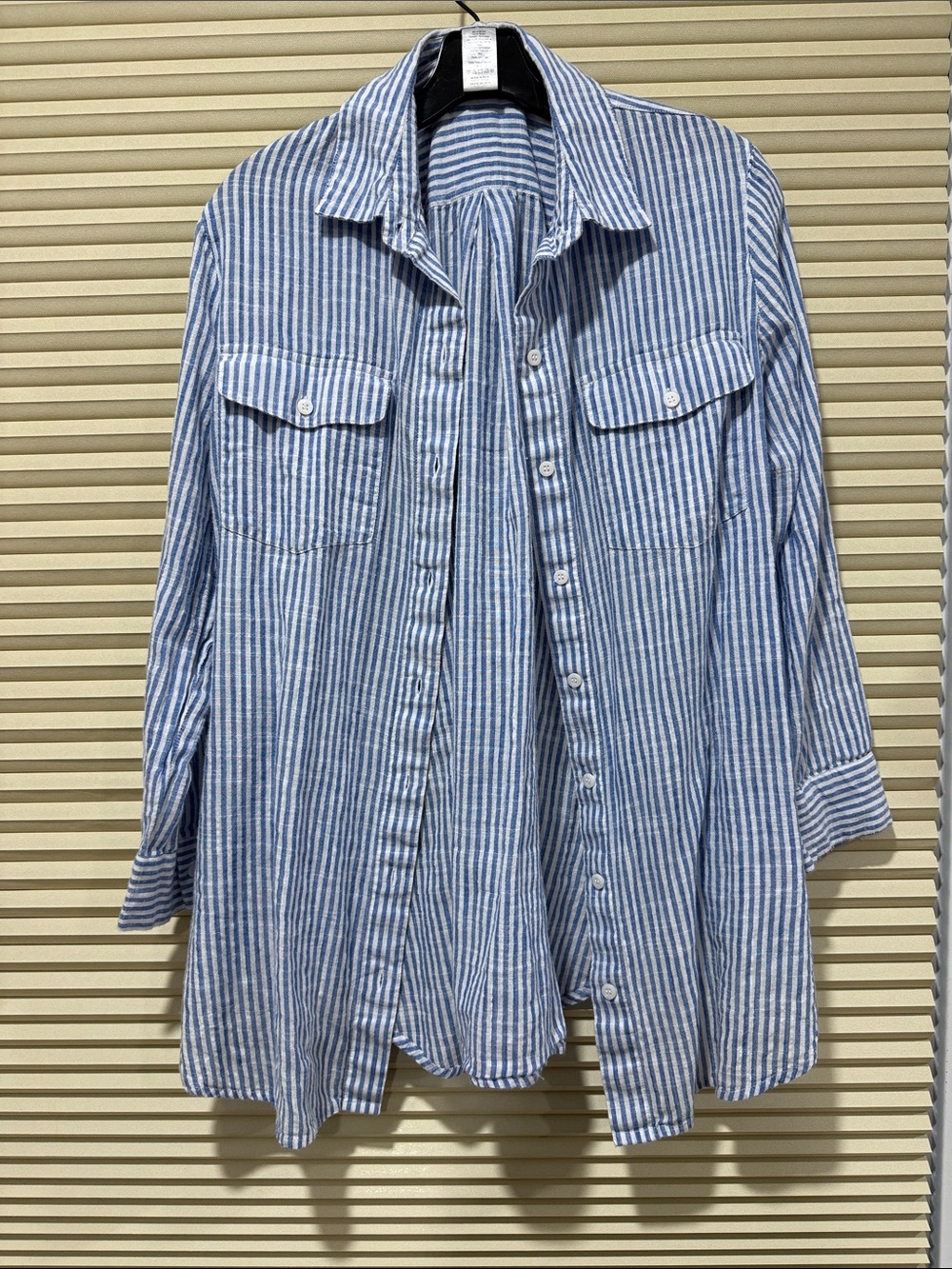 Tommy Bahama Light Blue & White Striped Women’s Button-Up Shirt